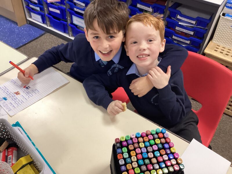 Image for the Tweet beginning: Writing club is very busy.